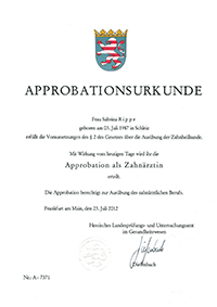 Approbationsurkunde